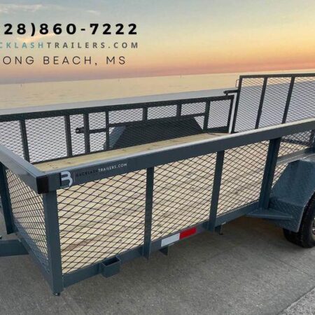 GPS 7x14 Tandem Axle 7k Utility Trailer w/ Dovetail & Mesh Sides